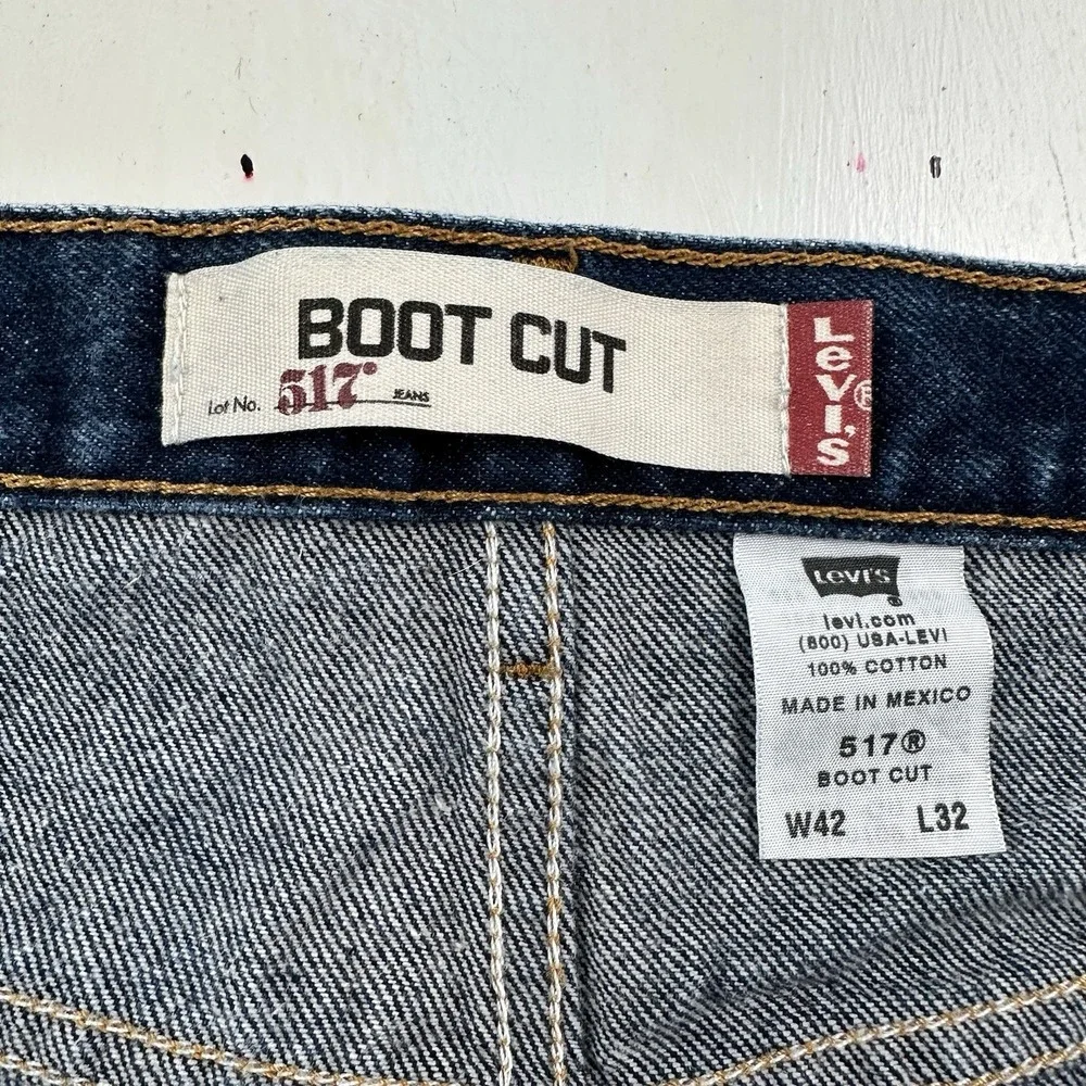 VTG Y2K Levi’s 517 Bootcut Jeans Men’s 40x32 Tag 42 Blue Dark Wash  Western
